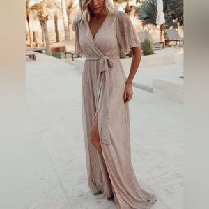 Baltic Born Shimmering Beige Maxi Dress